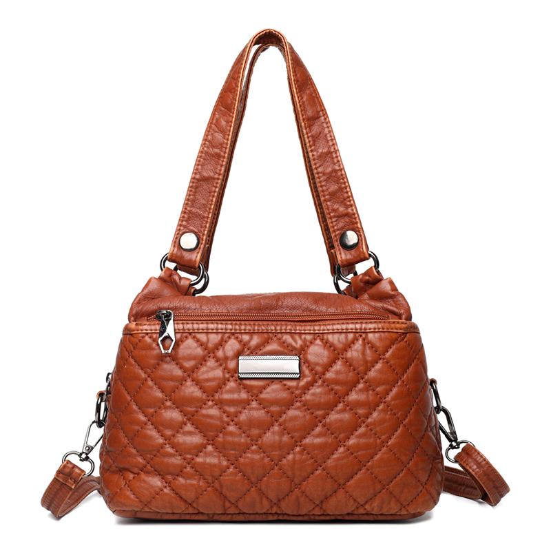 

2025 Новая высококачественная повседневная женская сумка-тоут небольшой емкости, женская кожаная сумка, модная женская дизайнерская роскошная ручная сумка коричневый