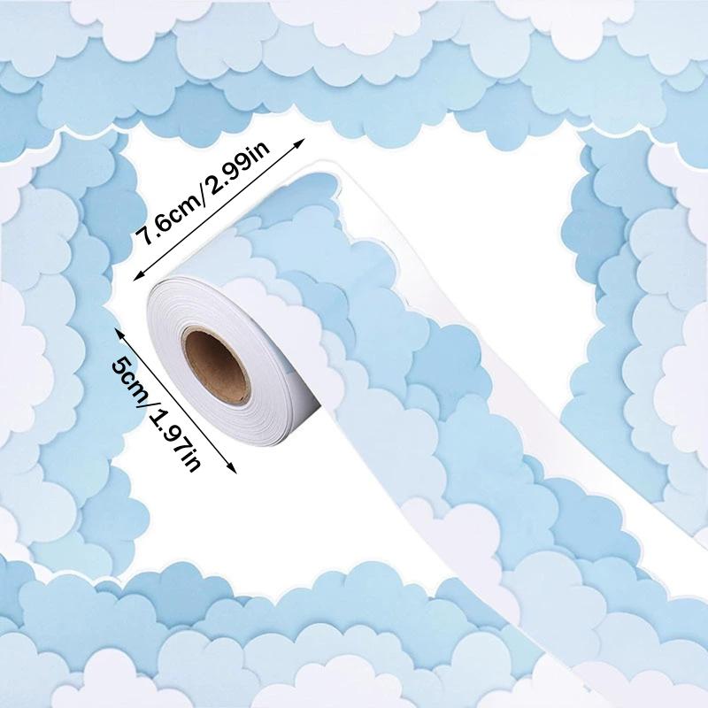 1Roll Self Adhesive Rainbow Pencil Edge Stickers Chalkboard Bulletin Board Border Paper 3Inch Border Classroom Decors