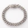 Modisches Armband mit vollen Strasssteinen für Damen und Herren, 25 cm, kubanische Gliederkette, Edelstahl, langlebiger Verschluss, Schmuck