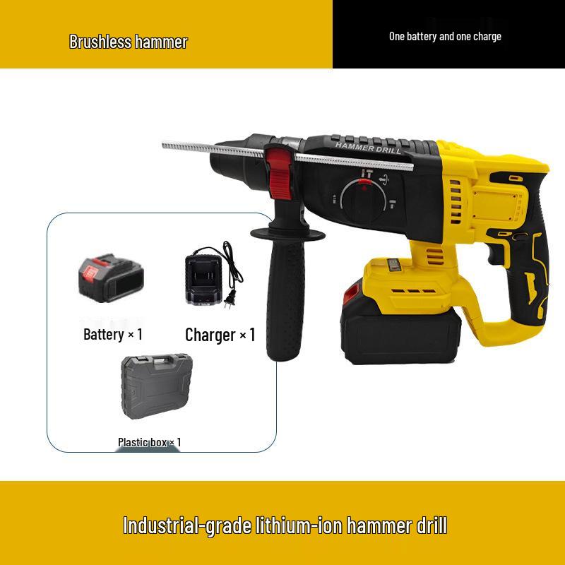 Brushless Cordless Rechargeable Rotary Hammer Drill with Lithium Battery