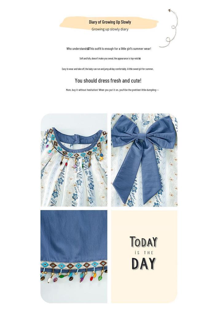 2026 Bohemian Summer Outfit for Girls: Sleeveless Vest & Wide-Leg Pants Set (Small/Medium)