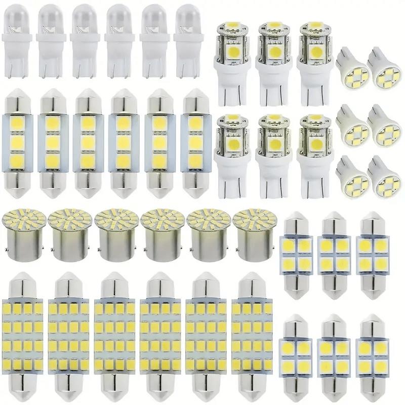 42pcs/20pcs Car LED Combination Set Lamp T10 Wide Lamp Double Point Reading Lamp White Auxiliary Lamp Door Lamp Interior Ceiling Bulbs 7