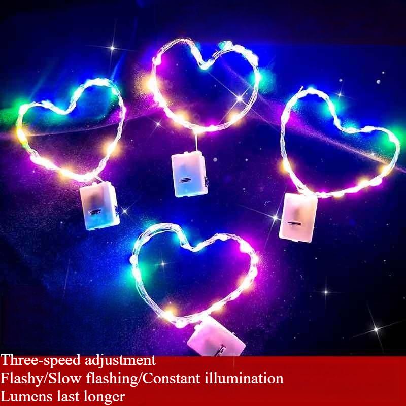 1SET Copper Wire Star Light Ambient Light Stall Night Market Decoration Room Birthday Arrangement Led Small Lantern Flashing Light String