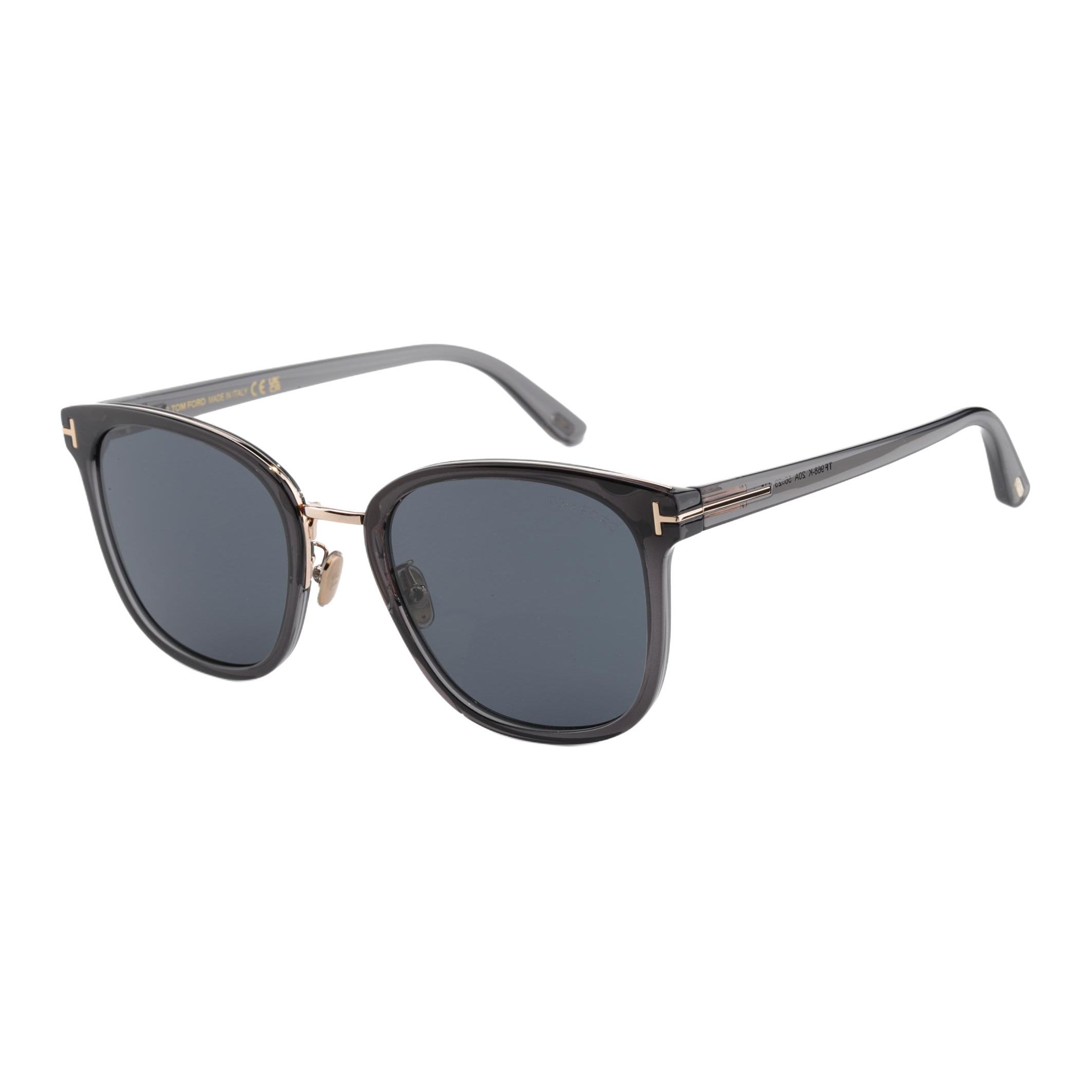 Tom Ford Sunglasses With Logo Letter On The Temples, Irregular Frame Unisex sunglasses Gray TF968-K-20A-56 Basic Packaging-Eyeglass Case+Box,56,Gray