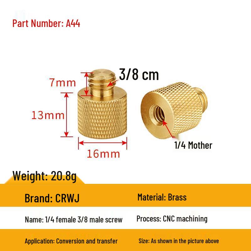 1/4 to 3/8 M4 M5 M6 M8 Screw Adapter for Tripod, Pan/Tilt Camera, Hot Shoe Mount & Light Stand