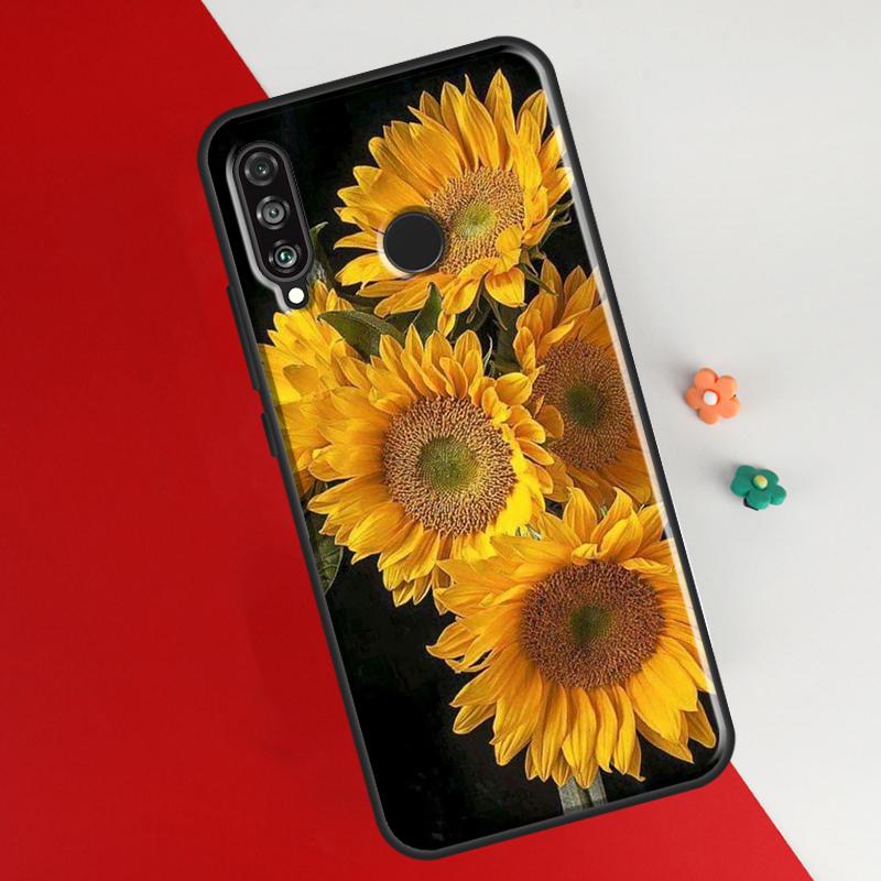 Sunflower Case For Huawei P50 Pro P20 P30 P40 Lite P Smart 2019 Nova 9 5T Cover For Honor 50 8X 9X