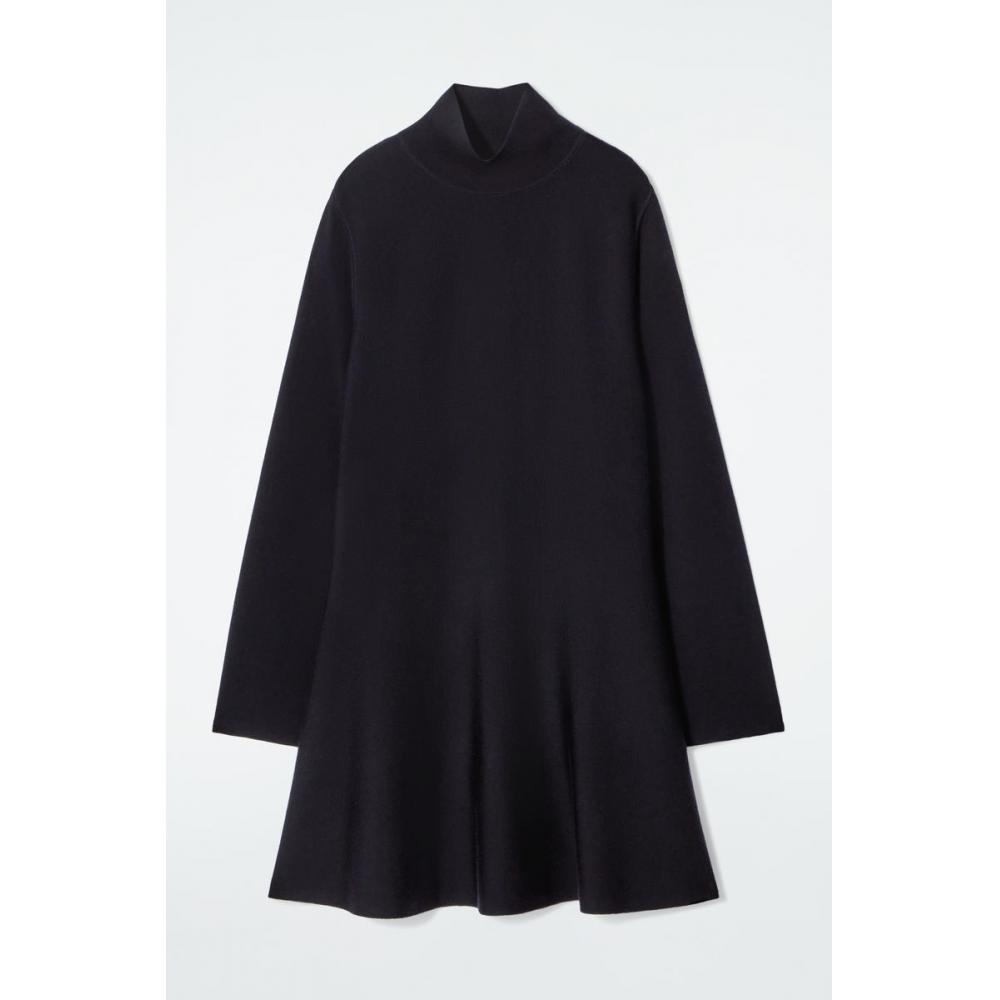 Cos Japan Flare High Neck Wool Mini Dress