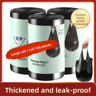 100 Pcs Black Thickened Tear-resistant Hand-held Bin Liners