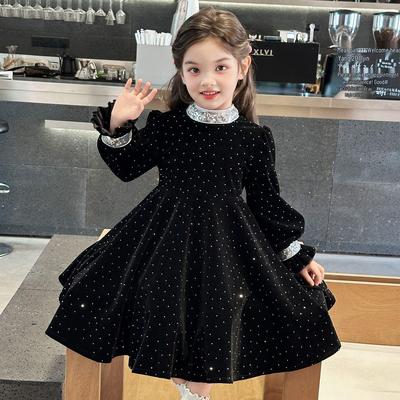 2025 Stylish Velvet Winter Formal Gown for Girls – Princess Socialite Dress
