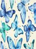 Blue Butterfly Rectangle Tablecloth - Watercolor Bright Colorful Tropical Morpho Butterflies Kitchen Dining Cover
