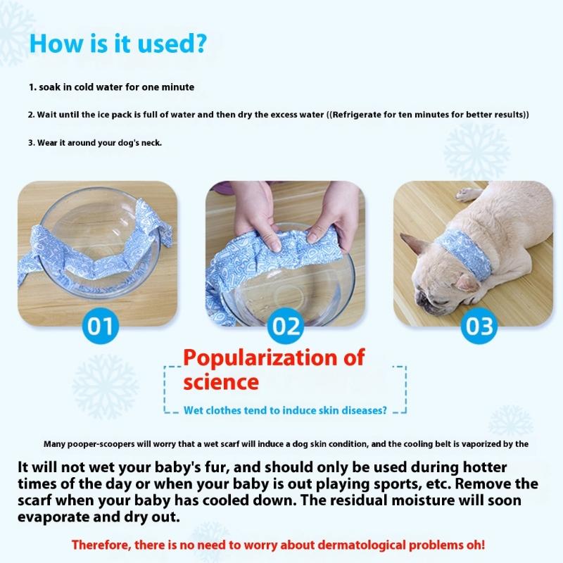 Permeable Pet Neck Wrap Regulable Cooling Bandanas Heats Reliefs Bandanas for Summer Heats Reliefs
