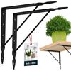 Kotarbau® 2 Pcs. Shelf Bracket Reinforced Black Steel 250 X 250 Mm Shelf Bracket Triangular Shelf Support