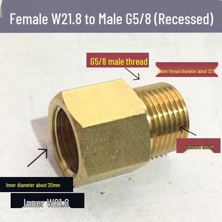 Riduttore di Pressione Ossigeno - Valvola con Filettatura Femmina G5/8 a Raccordo Maschio 5/8 in Rame