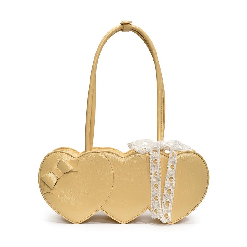 

Internet celebrity love armpit bag 2025 new Mori sweet girl fashion ribbon bow foreign versatile shoulder bag жёлтый