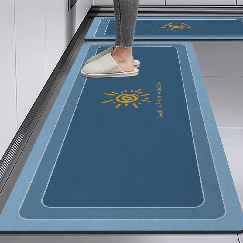 Modern Minimalist Kitchen Mat Silicone Diatomite Absorbent Non-Slip Water Drainage Floor Pad Cooking Area