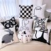 Living Room Sofa Pillow Cushion Black And White Chess Board Simple Pillow Sample Room Pillow Cover Premium Durable