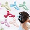 Bows Shark Claw Clips Convenient Strong Grip Hair Accessory Pink Ribbon Clips Trendy Large Hair Claw for Thick Hair