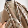 New Brand Elegance Two-Sided Print Scarf Soft Warm Fringe Pashmina Shawl Autumn and Winter Outdoor Coldproof Windproof Blanket
