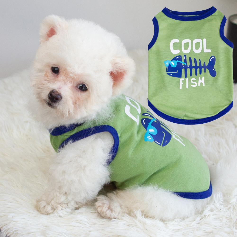 Dog Vest Summer Tank Top Funny T-shirt for Small Dogs Pet Vest with Letter Printing Thin Clothing for Outdoor Activities
