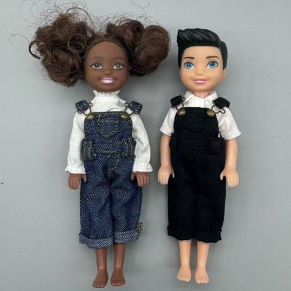Mini Cute Jeans Trousers Shirt Denim Pants T-shirt Tops for 1/12 BJD Dolls for ob11 ymy dolls