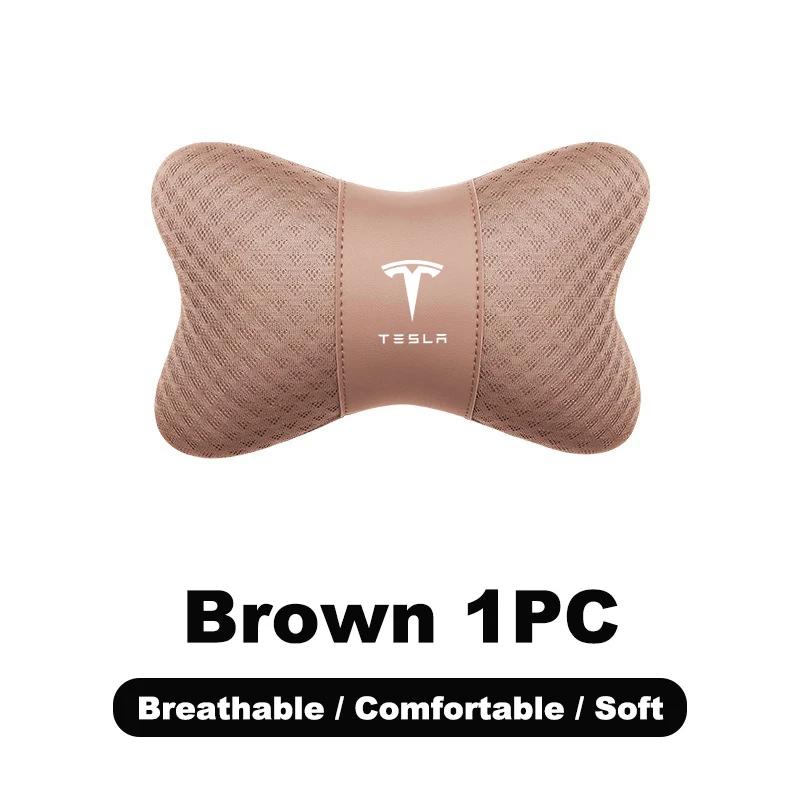 

Car Sticker 2025 Hot Car Memory Foam Neck Pillow Protection Lumbar Backrest Cushion For Tesla Model 3 Model S X Y Roadster Space