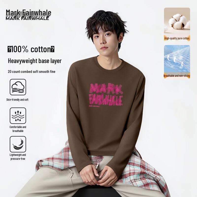 MARK FAIRWHALE Men s Heavyweight Cotton Long Sleeve T-Shirt XL