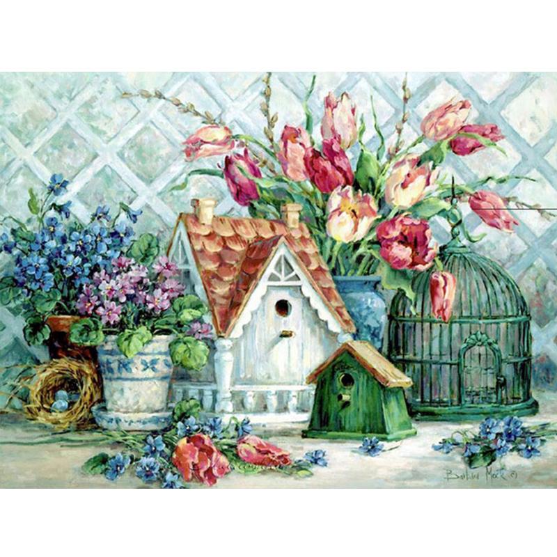 5D-Diamantgemälde zum Selbermachen, rosa Blume, Diamant-Stickerei, Fahrrad, Mosaik, Kreuzstich, Handarbeit, Strass, Heimdekoration