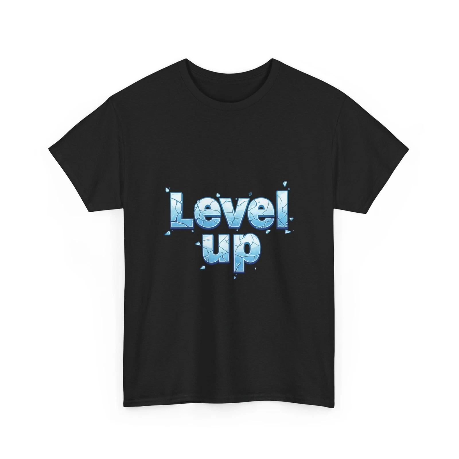 Level Up T-Shirt, Gamer Tee, Gaming Top, Video Game Shirt, Ice Effect, Gift Idea XL
