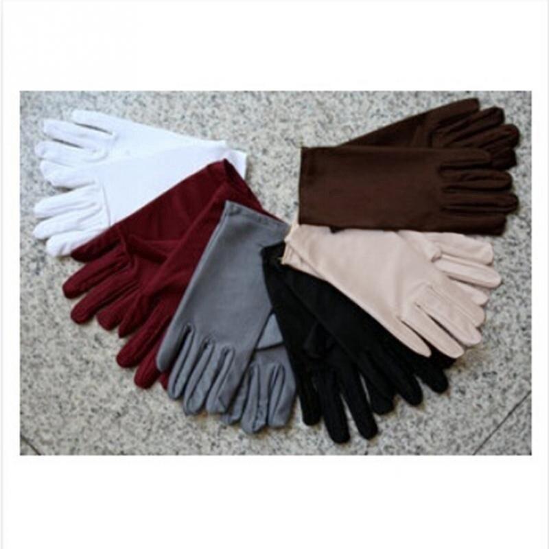 Ladies Thin Spandex Gloves High Elasticity Sunscreen Performance Dance Jewelry Etiquette Gloves White Gloves