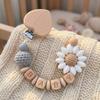 Handmade Personalized Baby Pacifier Clip Custom Name Silicone Teething Beads Holder Beech Wood Soother Chain for Infant Toddler