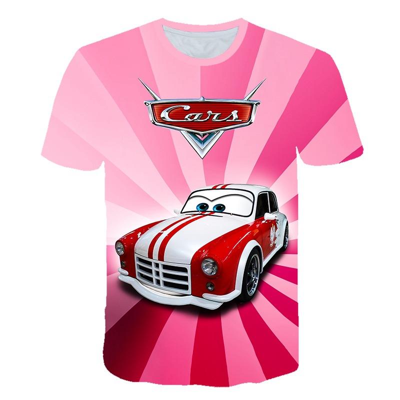 2024 new sports, short sleeves, animation, racing story 3D digital printing children's T-shirt