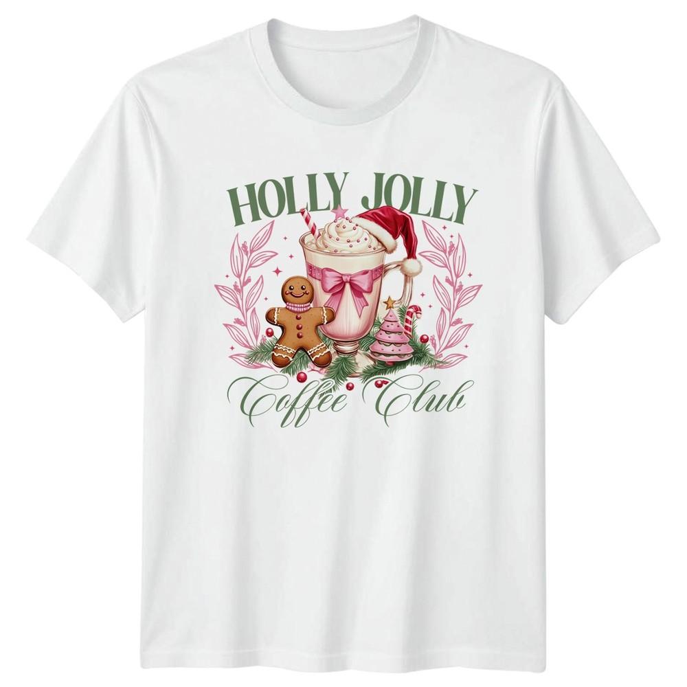 Holly Jolly Coffee Club Christmas Unisex TShirt Gingerbread Unisexs Unisexs Tee S