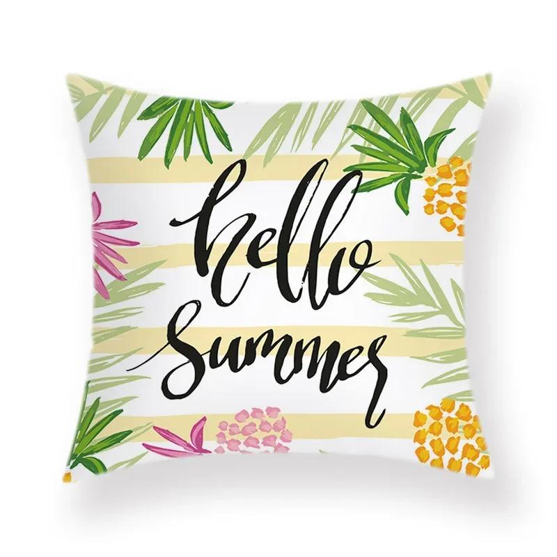 Boho Room Aesthetic Summer Green Pillowcase Cartoon Pineapple Decorative Pillow Bed Sofa Throw