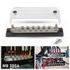 Power Distribution Block with Cover 12 X 5/16" Studs Bus Bar Terminal Block Max 300A 48V DC for Car Boat Marine Trucks RV