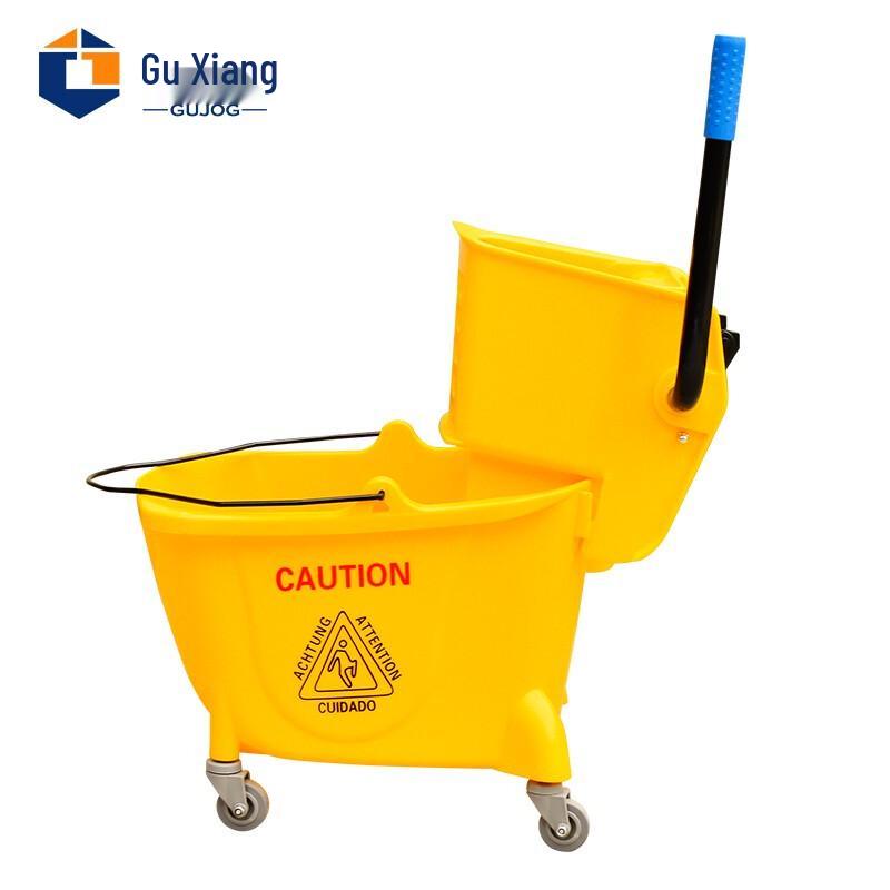 24L Single Bucket Mop Wringer Cleaning Cart