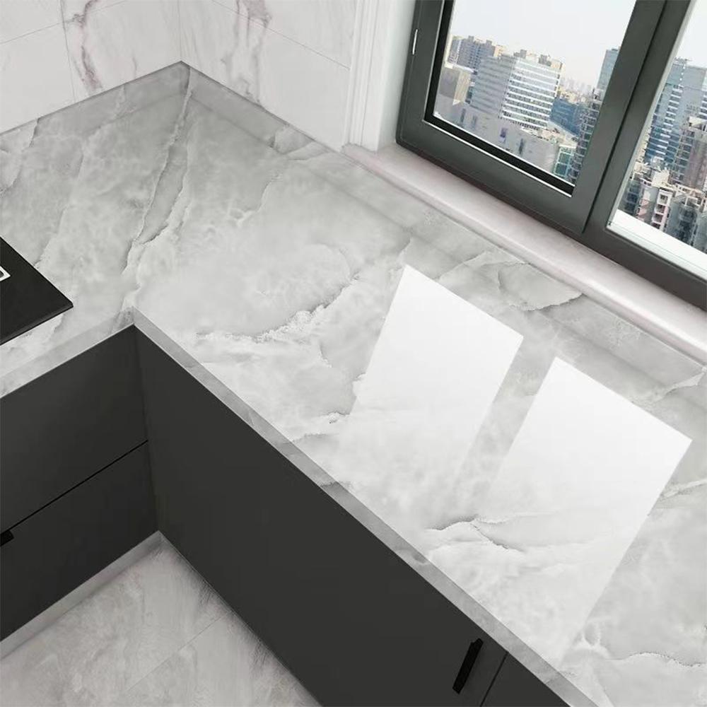 Pvc Marble Kitchen Oil-Proof Film Stove Waterproof Self-Adhesive Wallpaper Countertop Cabinet Renovation Tile Wall Stickers