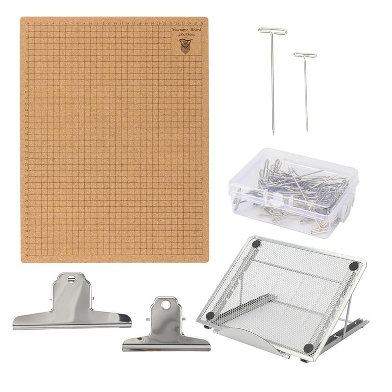 

2025 Trend 12X16 Inch Macrame Board Set, Macrame Board And Metal Adjustable Holder With T Pins Clips,Supplies Braiding Craft Hel