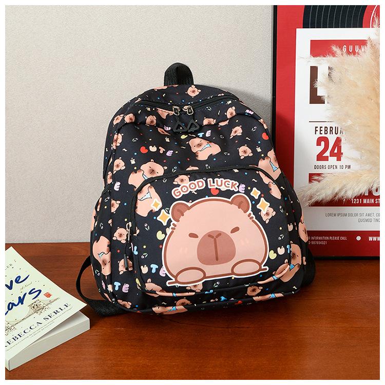 

School bag Kapibara bag Taipan school bag New casual cute cartoon school bag чорний