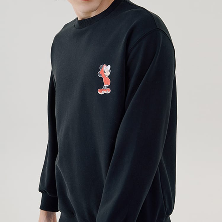 MLB X Disney MLB X Disney Sweatshirts Unisex Black Crew Neck Moderate Regular 31MTK1011-50L
