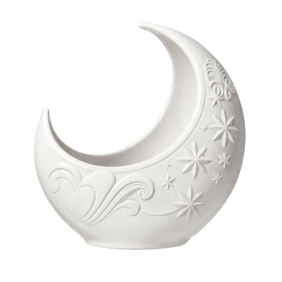 Crescent Moon Planter Artistic Plant Holder Moon Star Elegant белый