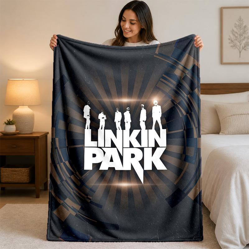 Linkin Park Druck Flanelldecke Gemütliche Leichte Plüschdecke für Bett Sofa Haushalt