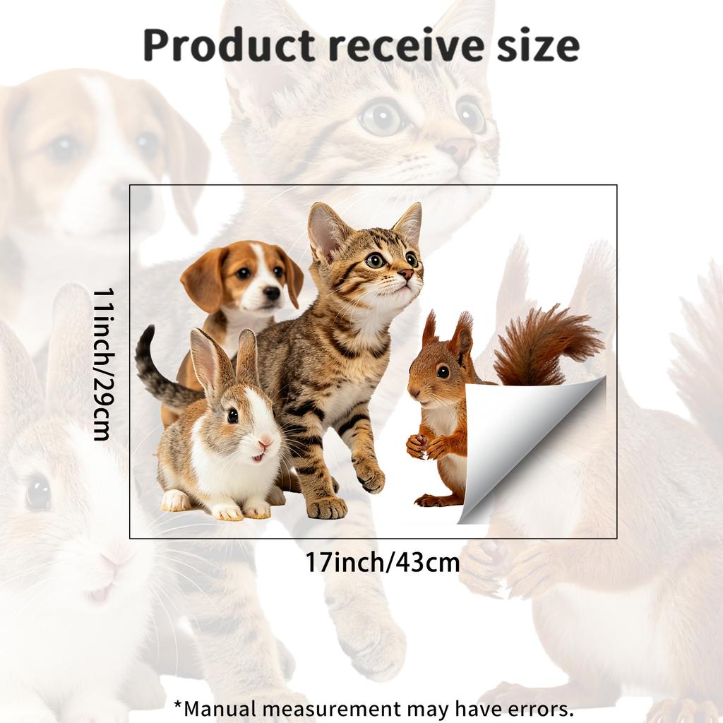Small Animal Static Window Stickers for Attaching To Living Room, Bedroom and Kitchen Decorations