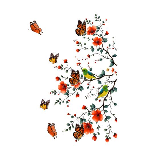 Flower Butterfly Bird Window Cling Self Adhesive Static Glass Sticker