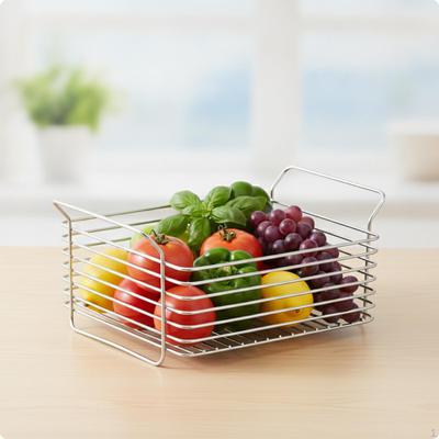 Culinary Container with Handles Stainless Steel Wire Storage Basket Organizing for Pantry