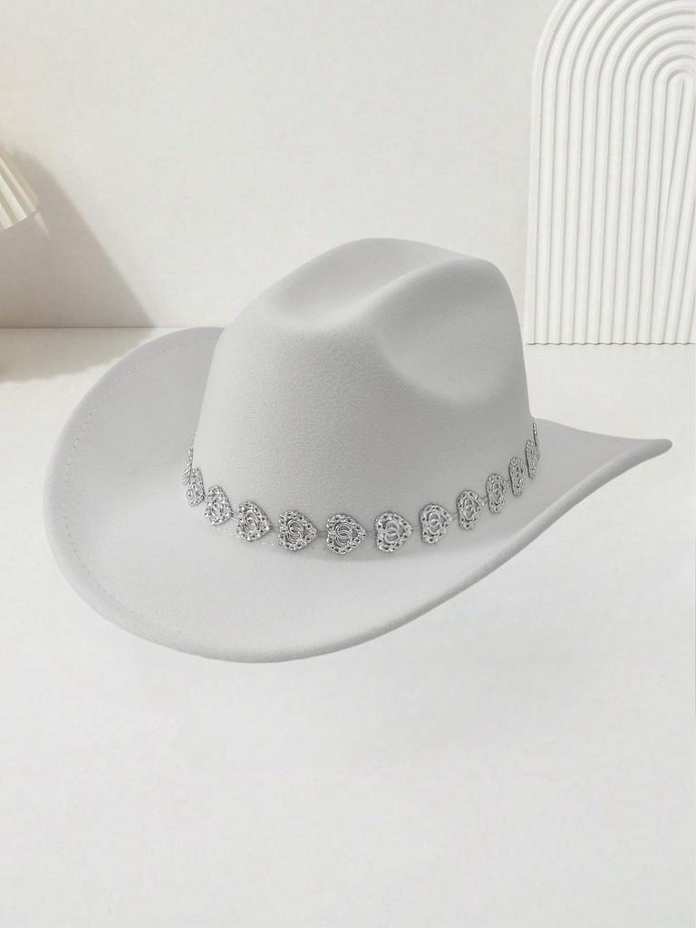 Fashion Versatile Western Cowboy Hat Internet celebrity ins temperament sweet love bright diamond jazz hat