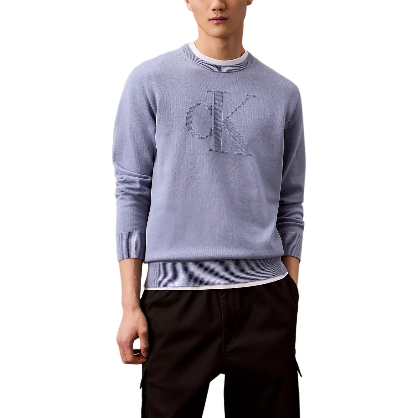

Calvin Klein Minimalist Comfortable Versatile Letter Logo Long Sleeve Sweater Men sweater Blue 40EM300-420 L