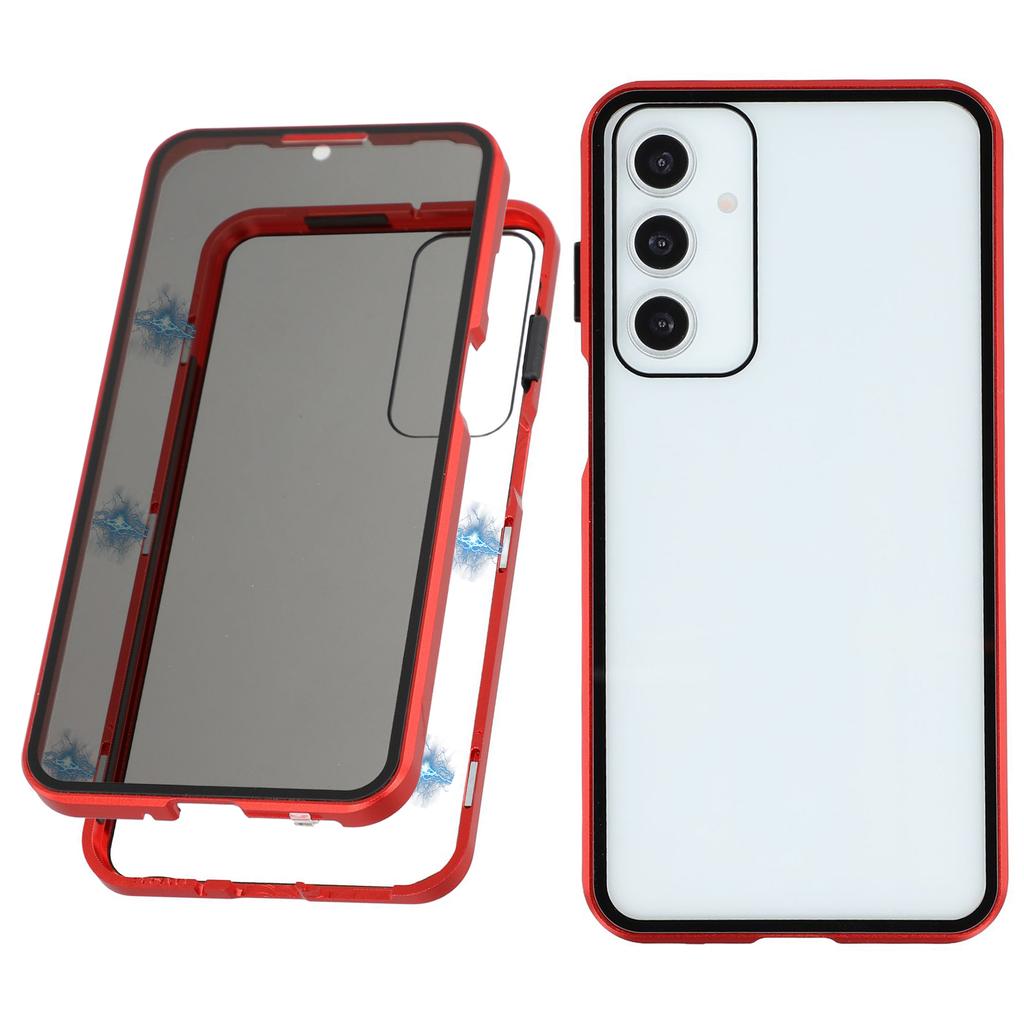 For Samsung Galaxy A16 5G/A16 4G Case with Anti-Spy Screen Protector Tempered Glass Metal Phone Cover Magnetic Clasp