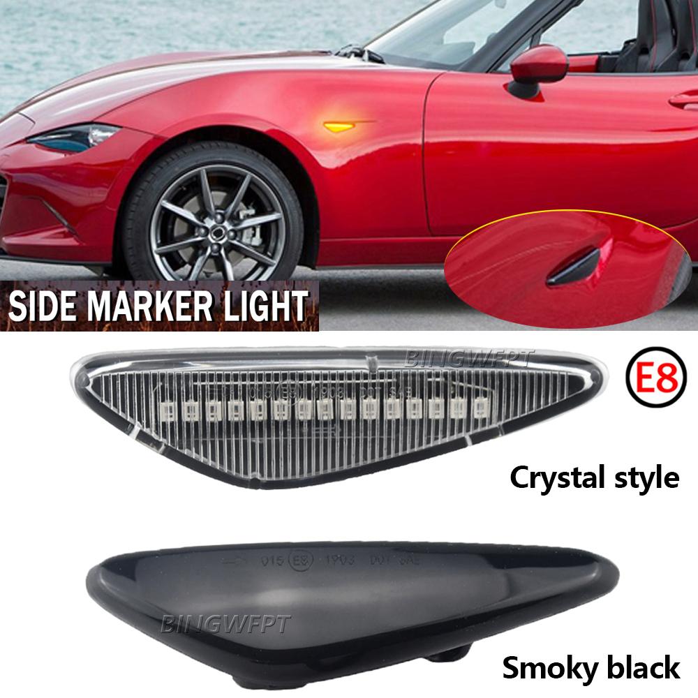 2PCS LED Side Marker Indicator Light For Mazda Miata MX5 ND RX-8 6 Atenza GH 2008-2012 5 Premacy CW 2010-2013 For Fiat Spyder