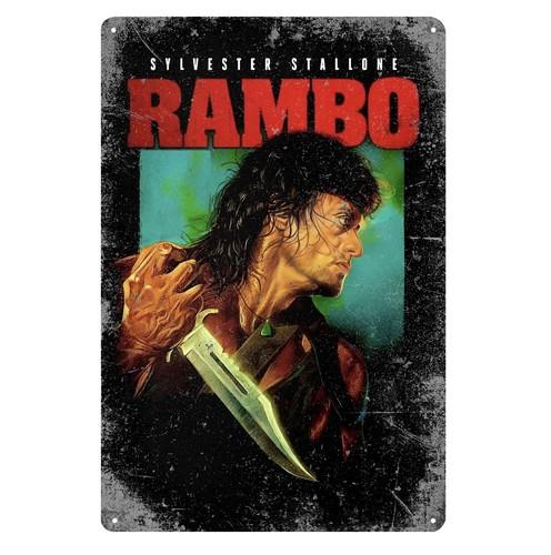 First Blood Movie Metal Poster Tin Sign Sylvester xcm Platealuminum 20x30cm(7.8x11.8inch)