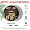2D Flat, 1pc Round Vintage & Tea Metal Wall Art Sign - 7.87 Inch Aluminum Decor with Roses, Cups, and Symbols, Rustic Black Backgfor Home, Cafe, Bar